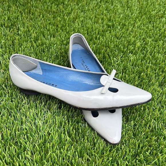 Marc Jacobs D’Orsay Grey Leather Flat size 35 1/2 - Picture 6 of 12